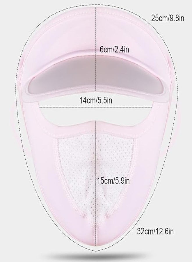 Waexlla Full Face Mask UV Protection with Eye Cover Sun Shade Hat for Women Ponytail Outdoor Summer Cycling Ice Silk Breathable Lightweight Face Covering (1PCS, Multicolor) - Image 3