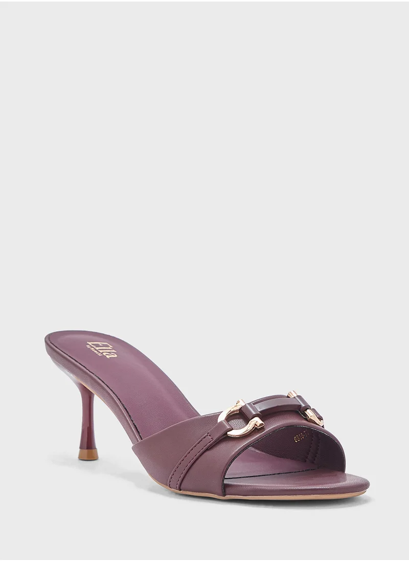ايلا Horse Bit Trim Mule Heel Sandal