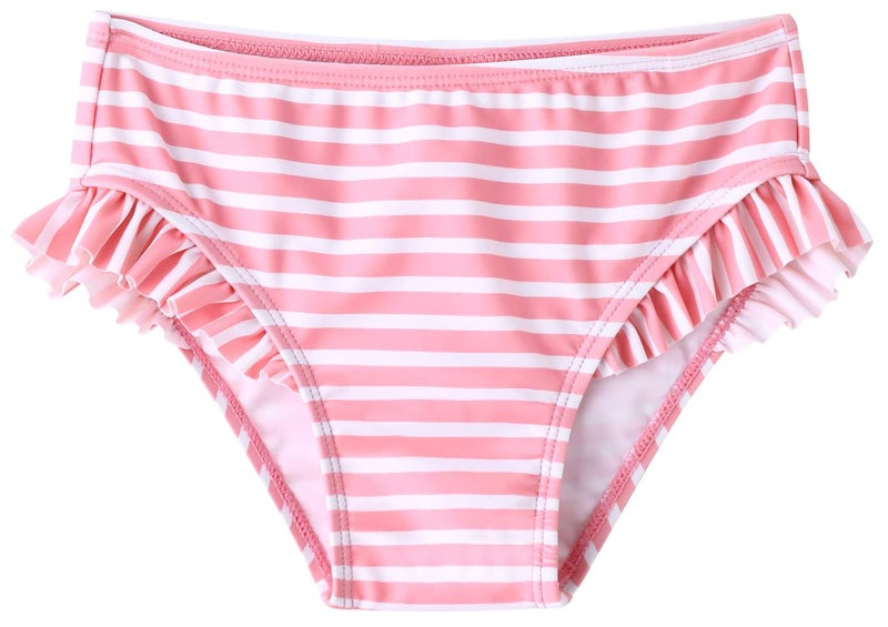 UMELOK Toddler Girls Rashguard Swimsuit 2-Pieces Long Sleeve Bathing Suit Swimsuit Sets Light Purple/Pink, Floral/Stripe 3T - Image 4