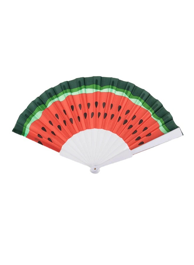 Folding Hand Watermelon Style Fan, Fabric Handheld Foldable Fan for Wedding, Party Favor, Performance, Dance, Home Decorations, Festival, Gift - Image 1