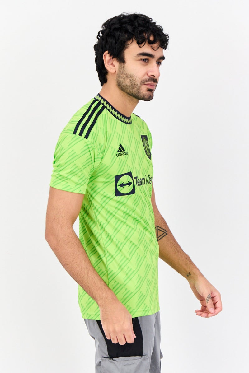 Adidas تي شيرت تدريب قصير الأكمام للرجال، أخضر زاهي - Image 2