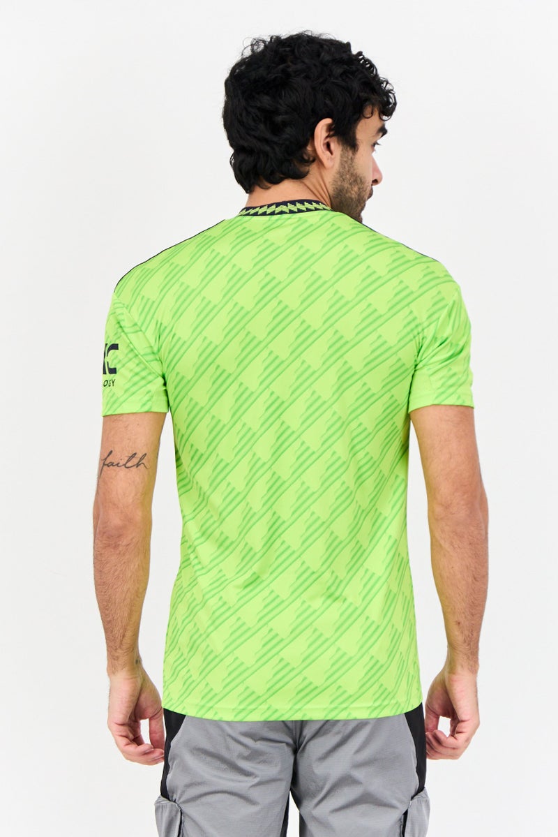 Adidas تي شيرت تدريب قصير الأكمام للرجال، أخضر زاهي - Image 4