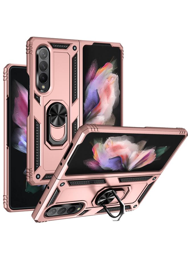 S-TOP Case For Samsung Galaxy Z Fold3 5G Shockproof TPU + PC Phone Case with Rotating Holder - Image 1