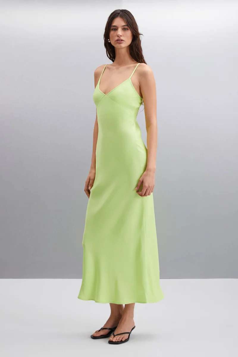 جريميلانج Nashaly Women Regular Light Green Dress