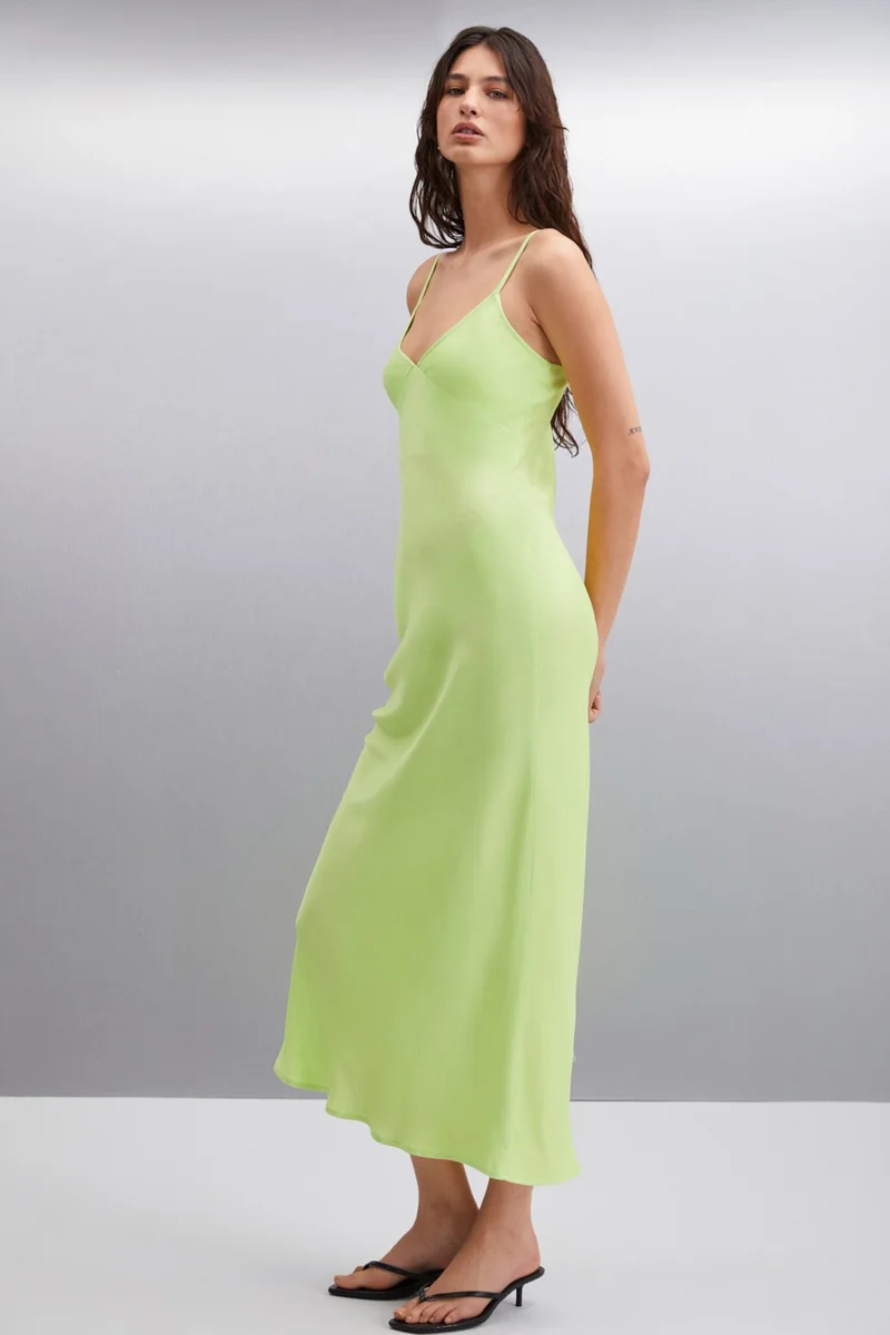 جريميلانج Nashaly Women Regular Light Green Dress