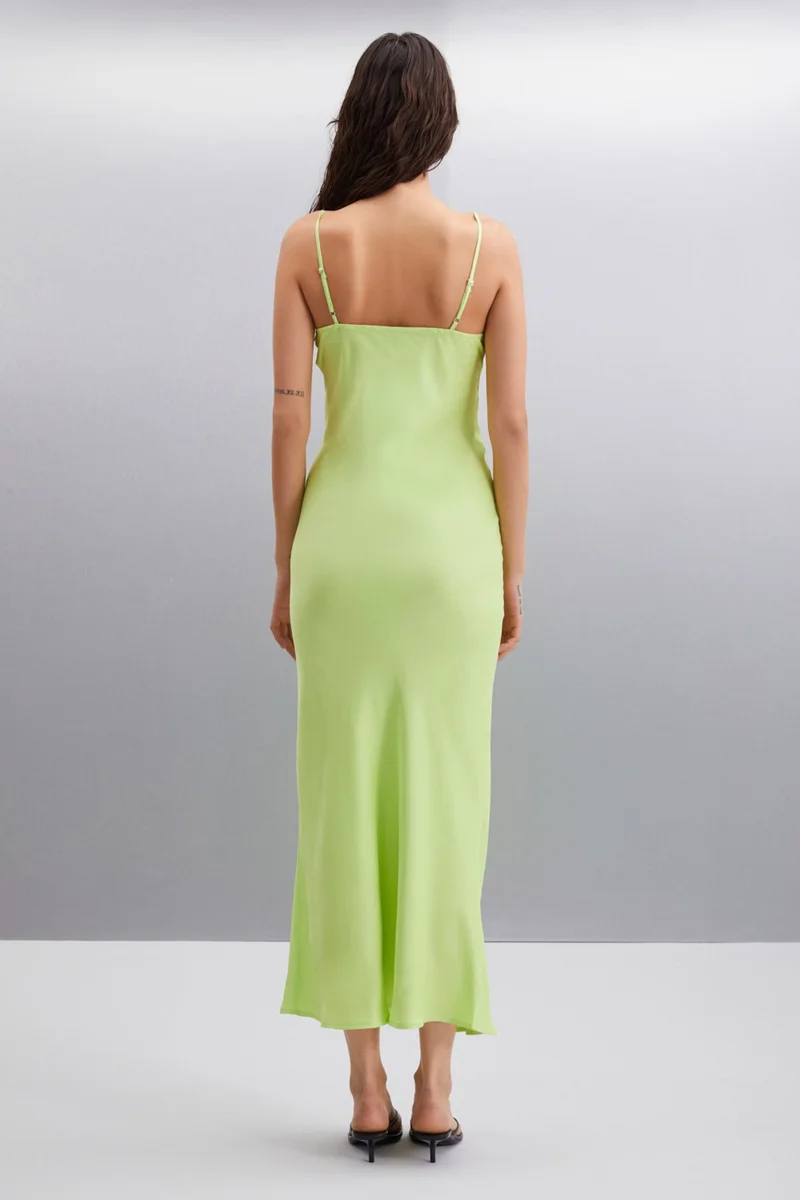 جريميلانج Nashaly Women Regular Light Green Dress