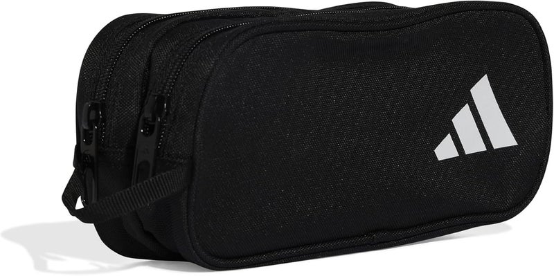 Adidas Two Zipper Pencil Case Other Bag For Unisex Adults Black/White One Size - Image 3