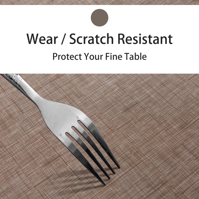 LIBERECOO Vinyl Tablecloth with Flannel Backing, Flaxen, Waterproof, Stain-Resistant, Easy-Clean Table Cover for Dining, Kitchen, and Outdoor Use, 60" x 120" Rectangle - Image 4