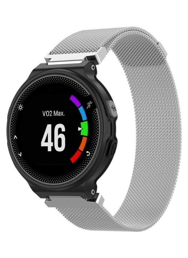 NIBEMINENT - Milanese Wrist Strap For Garmin Forerunner 235 22cm Silver - Image 1