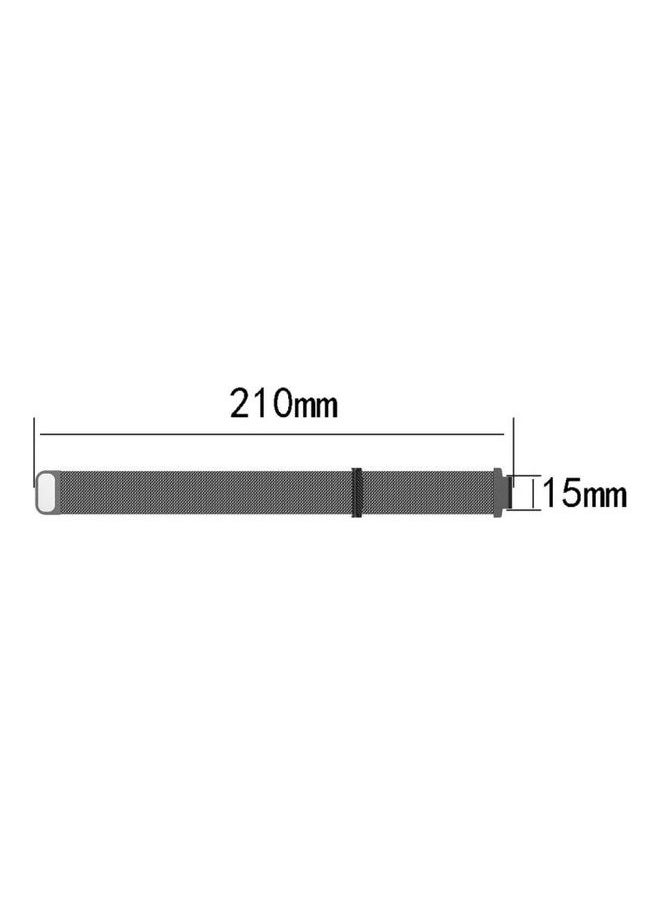 NIBEMINENT - Milanese Wrist Strap For Garmin Forerunner 235 22cm Silver - Image 1