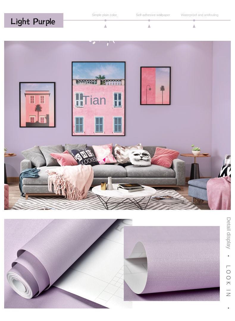 Bluejw Self-Adhesive Wallpaper Waterproof And Moisture-Proof Washable Wallpaper Solid Color Stickers For Bedroom Living Room Background Wall 10x0.6meter - Image 2