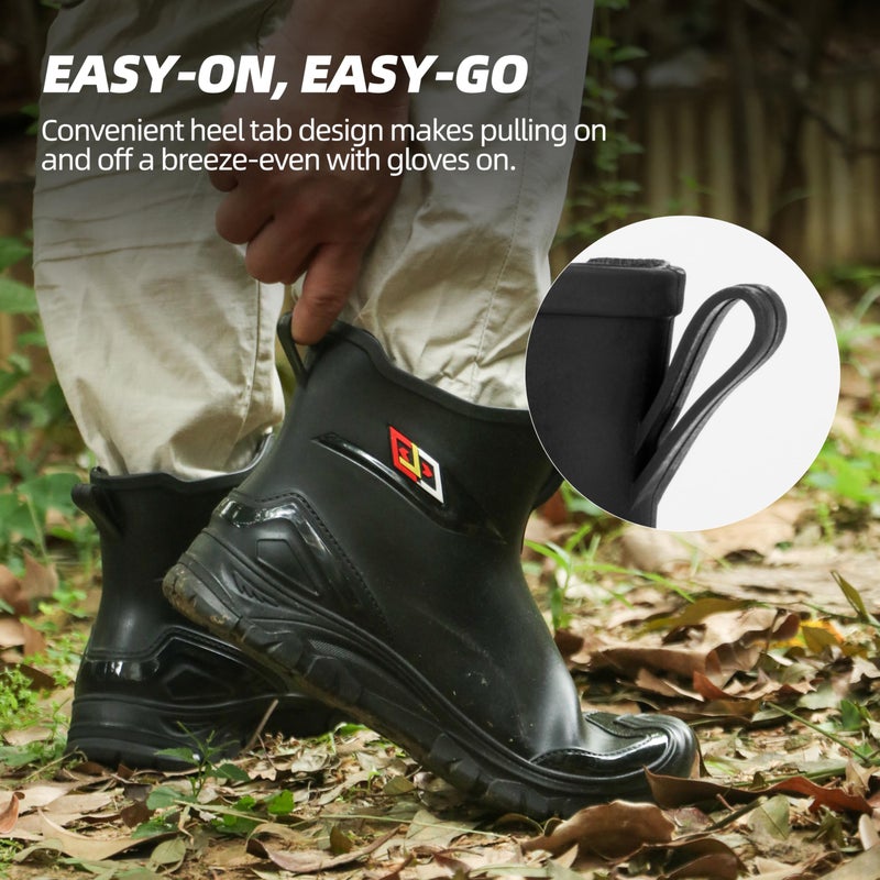 wasserflux Waterproof Deck Boots for Men â€“ Anti-Slip PVC Short Rain Boots with Cushioned EVA Insole â€“ Work Shoes for Fishing, Gardening, Boat, Farm Useï¼ˆSize 8ï¼‰ - Image 5