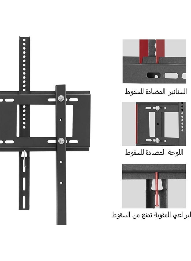ويسفور حامل تلفزيون Wisfor الأرضي مقاس 32-85 بوصة QLED حامل تلفزيون ذكي حامل عرض لشاشة LED OLED طاولة تلفزيون أثاث أسود Max VESA 800×600 مم يتحمل حتى 40 كجم - Image 5