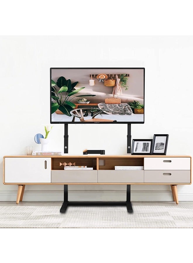 ويسفور حامل تلفزيون Wisfor الأرضي مقاس 32-85 بوصة QLED حامل تلفزيون ذكي حامل عرض لشاشة LED OLED طاولة تلفزيون أثاث أسود Max VESA 800×600 مم يتحمل حتى 40 كجم - Image 2