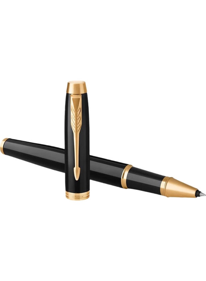 Parker Signature Pen, Business Office Gift, Birthday Present For Men, Writing Practice Stationery, Light Luxury Gift, Im Pure Black Liya Gold Clip Ballpoint Pen, Flowing Light Gift Box - Image 3
