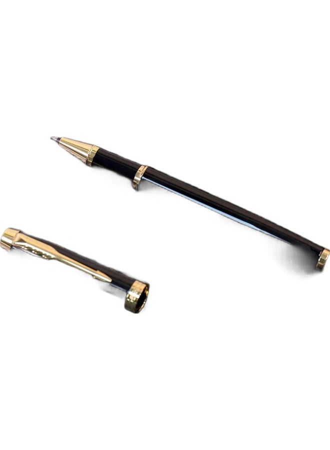 Parker Signature Pen, Business Office Gift, Birthday Present For Men, Writing Practice Stationery, Light Luxury Gift, Im Pure Black Liya Gold Clip Ballpoint Pen, Flowing Light Gift Box - Image 2