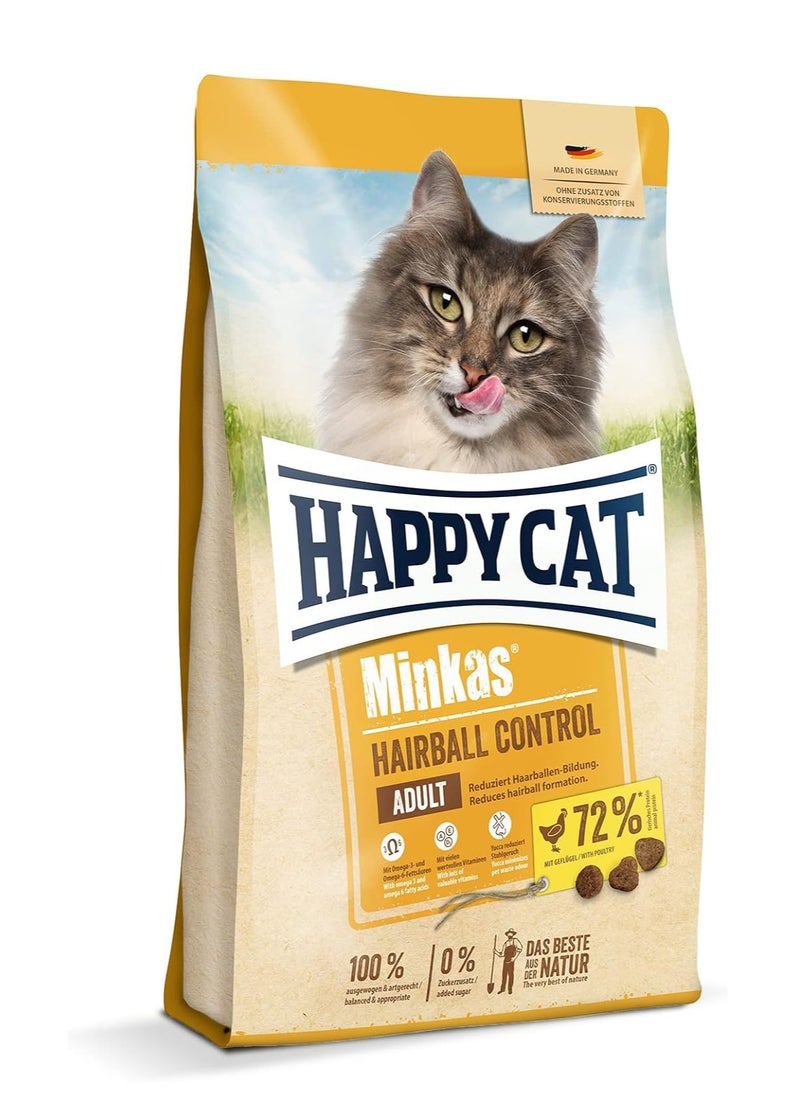 HAPPY CAT طعام القطط الجاف من هابي كات مينكاس للتحكم في كرات الشعر، 10 كجم  - Image 1