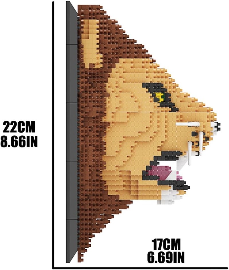 BDYDT Wall Art Lion Building Blocks Set; A Wall Decor Set for Adults Who Love Creative Hobbies(1700+ Pieces) Suitable for Adults - Image 3