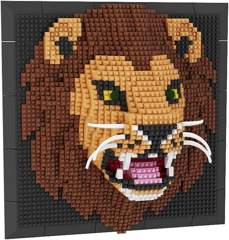 BDYDT Wall Art Lion Building Blocks Set; A Wall Decor Set for Adults Who Love Creative Hobbies(1700+ Pieces) Suitable for Adults - Image 1