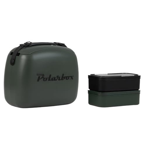 Polarbox حقيبة غداء مبردة | صندوق غداء ريترو قابل لإعادة الاستخدام حقيبة غداء صغيرة عتيقة تشمل 2 حاويات طعام! الطعام والمشروبات للعمل والسفر والشاطئ والتخييم 6 لتر (غابة خضراء) - Image 5