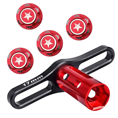 CrazyHobby 17mm Wheel Nuts 17mm Wheel Wrench Tool for Traxxas Maxx WideMaxx E Revo 20 Summit T Maxx RC Monster Truck Wheels Tires Red - Image 1