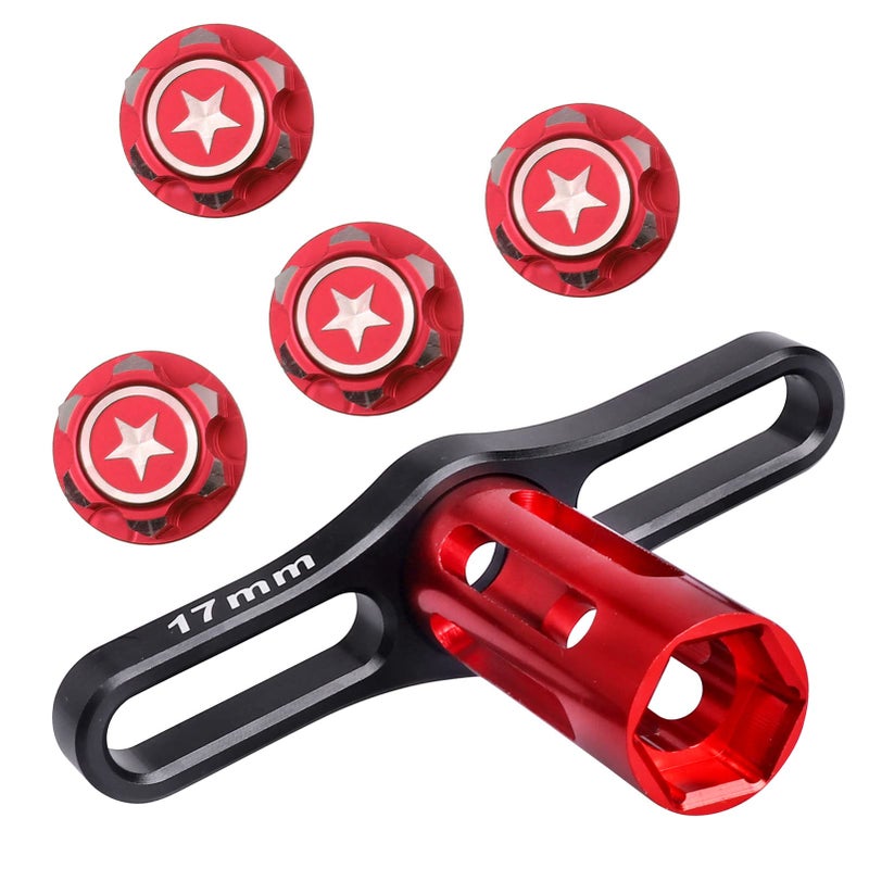 CrazyHobby 17mm Wheel Nuts 17mm Wheel Wrench Tool for Traxxas Maxx WideMaxx E Revo 20 Summit T Maxx RC Monster Truck Wheels Tires Red - Image 2
