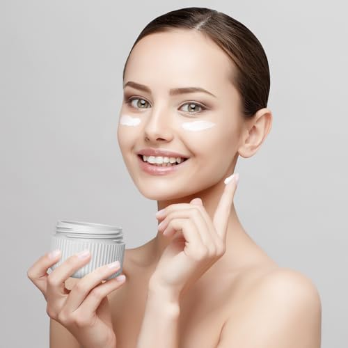 ME.FAN Travel Containers for Toiletries, TSA Approved 1.5 oz Silicone Cream Jars, Leak-proof Journey Containers, Trip Accessories with Lid for Cosmetic Face Hand Body Cream 4 Pack Black Lid - Grey - Image 5