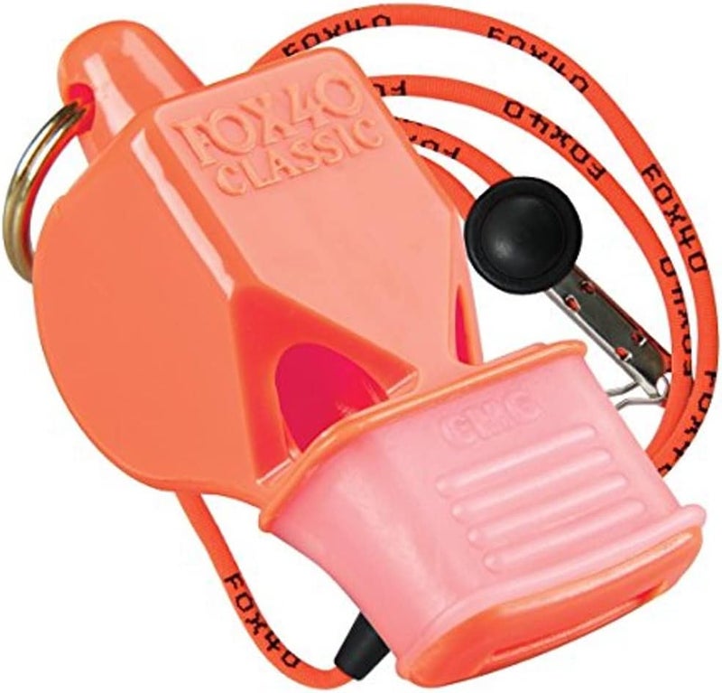 FOX40 Fox 40 TriFoxco Orange Classic Pealess Whistle 115 db Single with Lanyard LEPUSHPDJ6463 - Image 1
