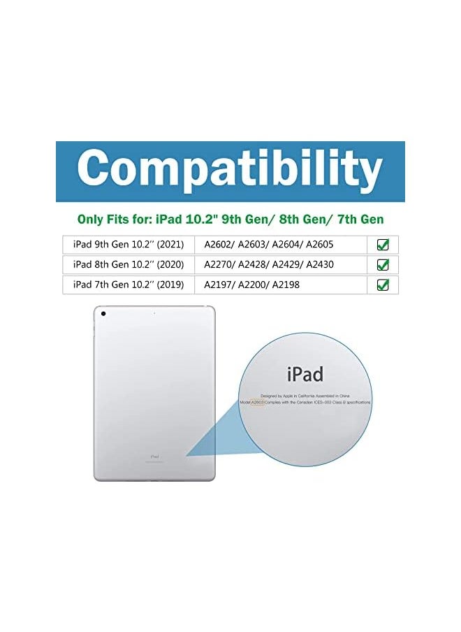 Procases - iPad 10.2 Case 2021 9th Gen/ 2020 8th Gen/ 2019 7th Gen Case with Tempered Glass Screen Protector, Slim Stand Hard Shell Protective Smart Cover for 10.2” iPad 9th/8th/7th Generation -Black - Image 1