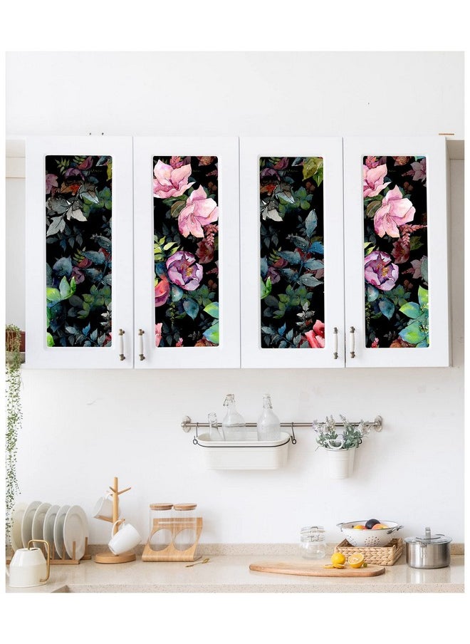 HAOKHOME 93153 Wild Spring Peel And Stick Wallpaper Bouquet Botanical Floral Black/Green/Pink Removable Stick On Home Decor 17.7In X 118In  - Image 5