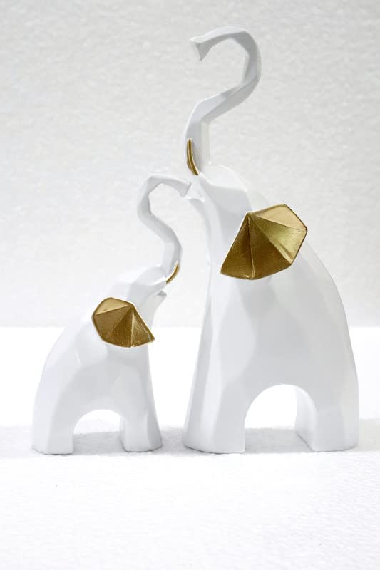 JAIPUR ACE JAIPUR ACE Polyresin Elephant Showpiece Statue and Artifacts for Home Decor Living Room Wall Decoration for Gifting Interiors and Diwali Decoration Elephant White Elephant  - Image 3
