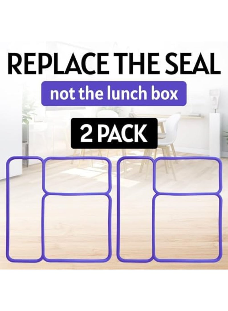 SYOSI 2 Pack Lid Seal Gaskets for OmieBox, Exact Fit Replacement for Kids Bento Lunch Box, Made from 100% Food-Safe Silicone, Durable Leak-Resistant Seals, Easy to Clean and Replace (Purple) - Image 2