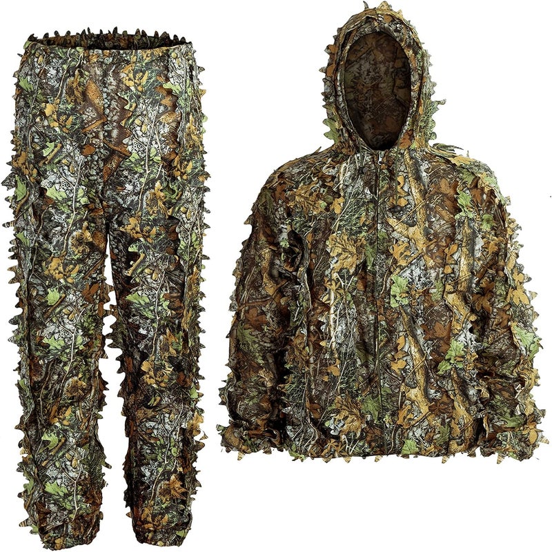 LYLPYHDP Ghillie Suit, Kids Adult 3D Leafy Camouflage Clothing, Camo Suit for Turkey Hunting, Hunting Suit for Outdoor Game， Halloween - Image 1