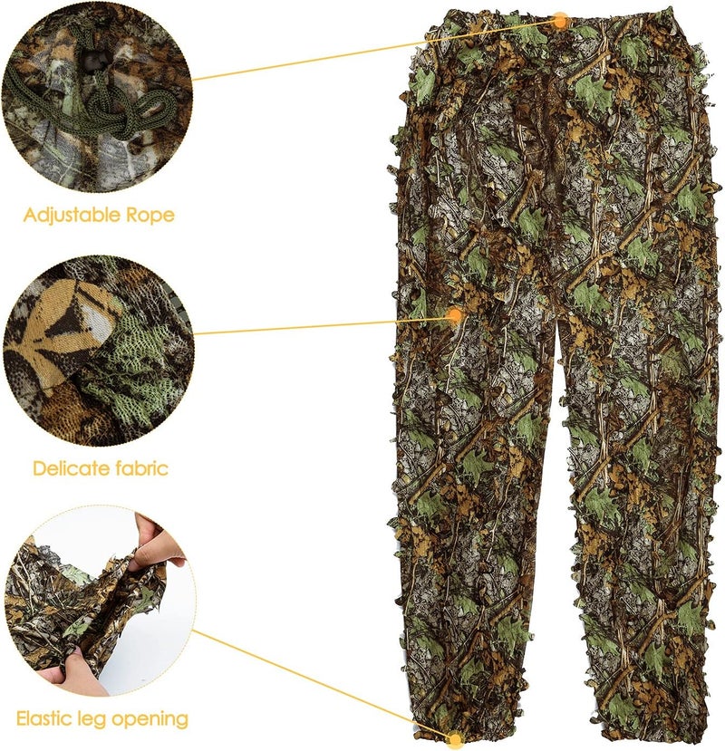 LYLPYHDP Ghillie Suit, Kids Adult 3D Leafy Camouflage Clothing, Camo Suit for Turkey Hunting, Hunting Suit for Outdoor Game， Halloween - Image 3
