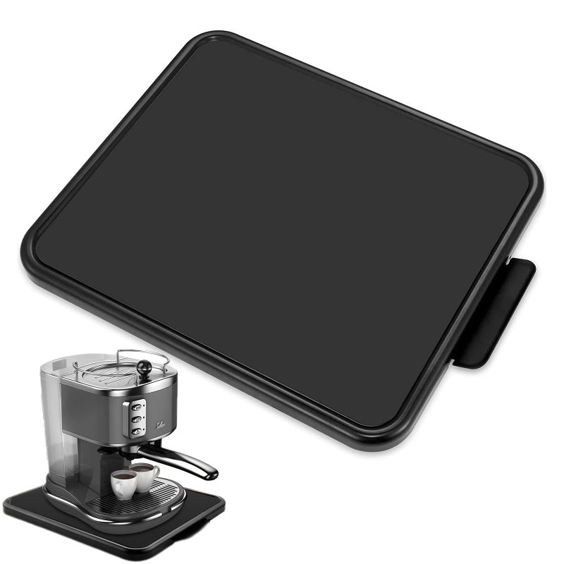 Flyisland Coffee Maker Sliding Tray,Kitchen Caddy Sliding Tray for KitchenAid Stand Mixer Coffee Pot Slider Under Cabinet Appliance Toaster Blender Air Fryer Countertop Storage Moving Slider(9"W x 14.5"D) - Image 1