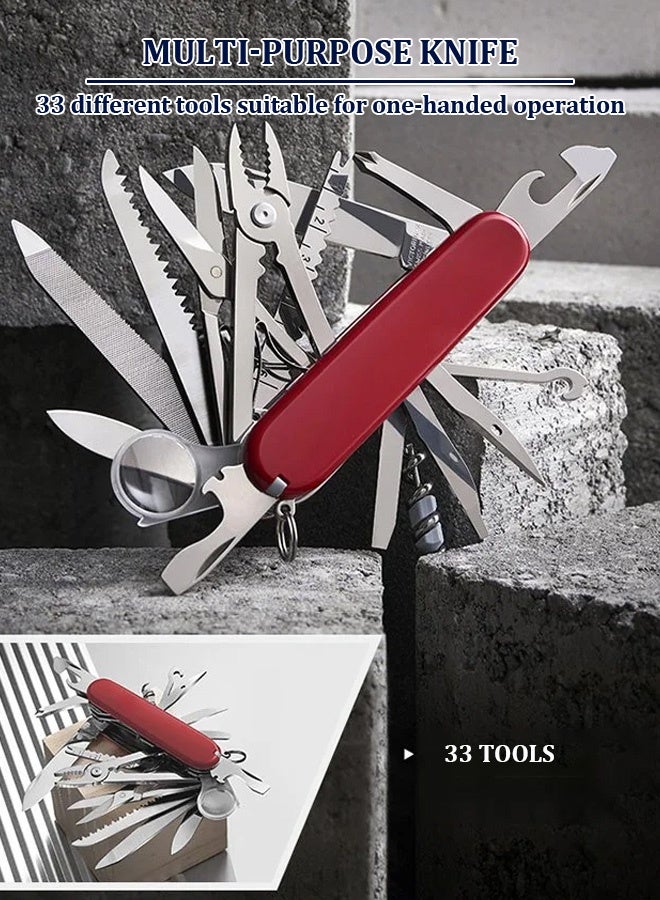 Multi-functional combination tools  portable tool with 33 functions, suitable for various scenarios such as outdoor activities, rock climbing, and other outdoor adventures.  - Image 1