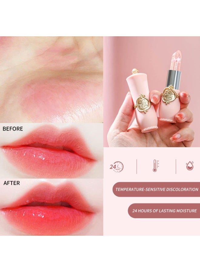 Bestland 6 Pcs/Set Flower Jelly Lipstick Set Temperature Change Moisturizer Long Lasting Nutritious Balm Magic Color Change Lip Gloss - Image 2