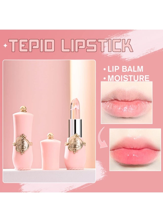 Bestland 6 Pcs/Set Flower Jelly Lipstick Set Temperature Change Moisturizer Long Lasting Nutritious Balm Magic Color Change Lip Gloss - Image 5