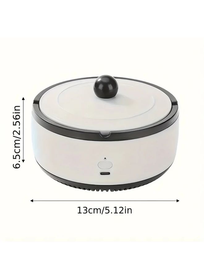 Grey Smart Rechargeable Ashtray With 360 Rotation USB Powered Odor Eliminator - Image 3