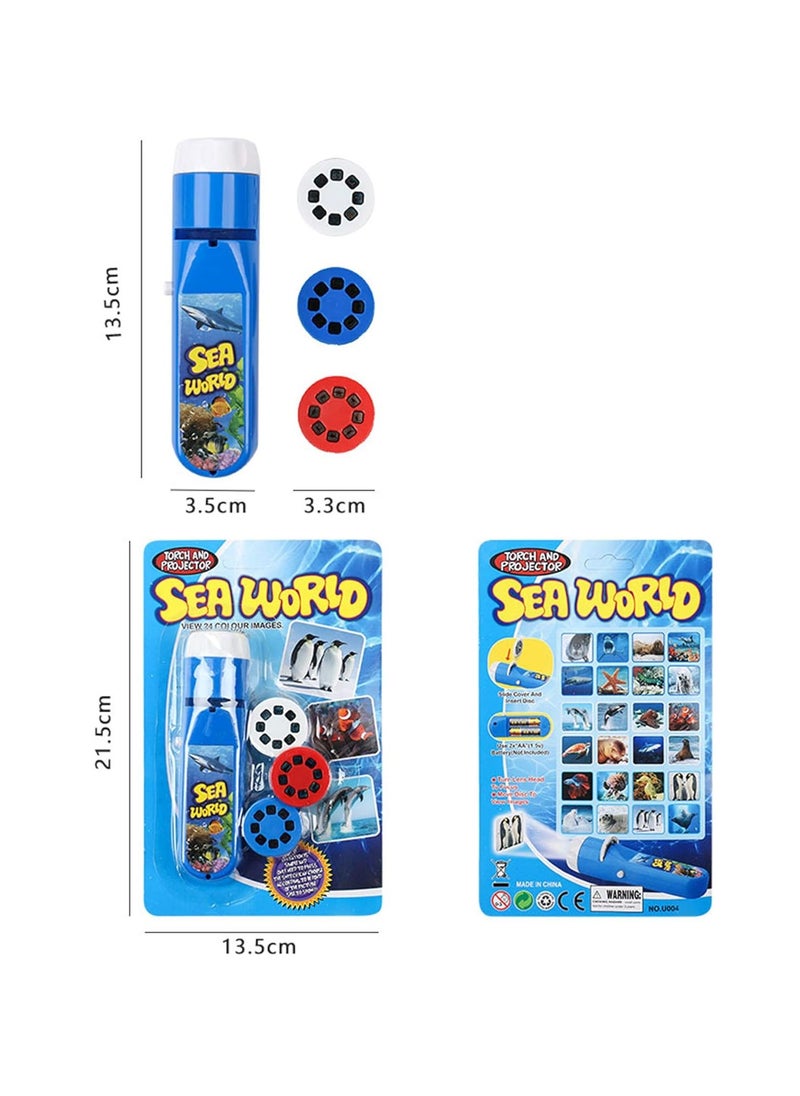 Generic - Children's Projector Toy Educational Science Set Wall Ceiling Tent Flashlight Toddler Flashlight Gift for Boys Girls (Marine Life) - Image 1