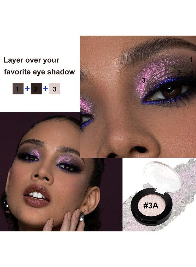 Afflano Glitter Eyeshadow Sparkle Shimmer Eyeshadow Makeup, Intense Color Shifting Duo Chrome Eyeshadow, Holographic High Pigmented Multichrome Eyeshadow, Chameleon Pink Face Highlighter Makeup - Image 1