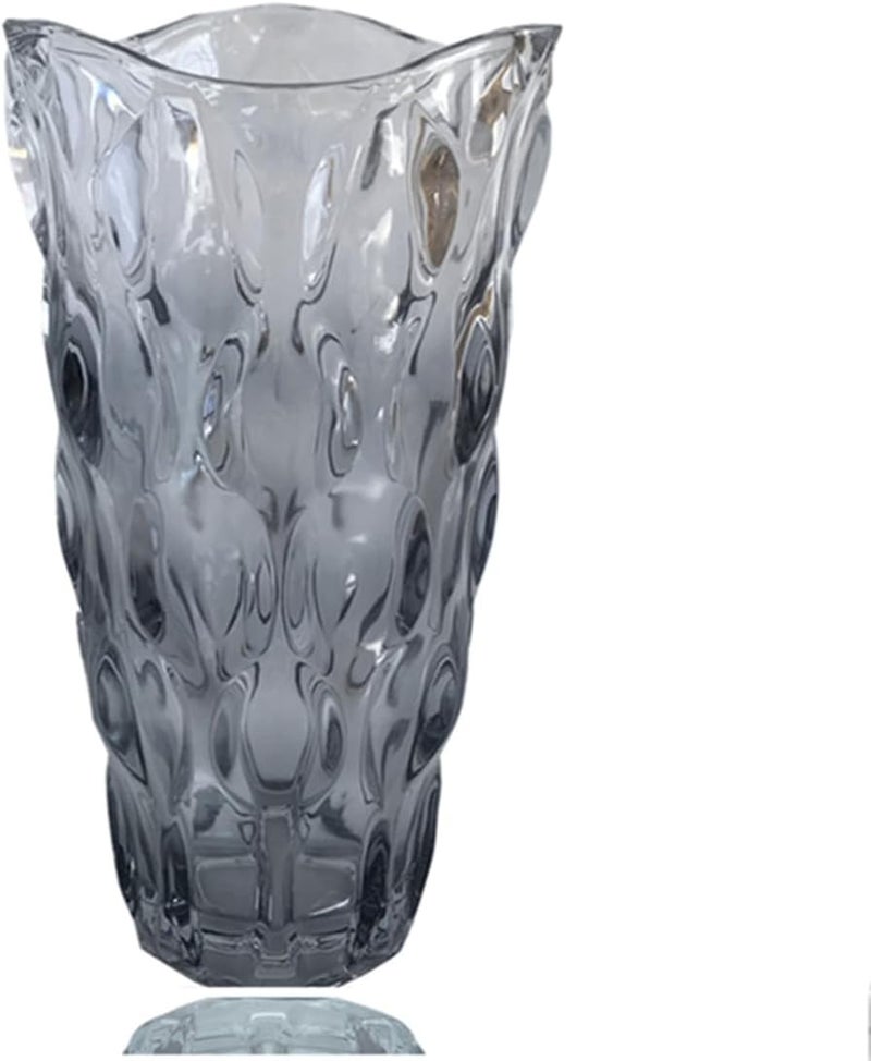 Eastern Rock Unbreakable Flower Glass Vase 2.4lb 9.5inch Sparkle vase Bohemian Style, for Centerpieces,Kitchen,Office, Living Room,Wedding,Perfect Home Decor Glass Vase (Gradient Gray) - Image 1