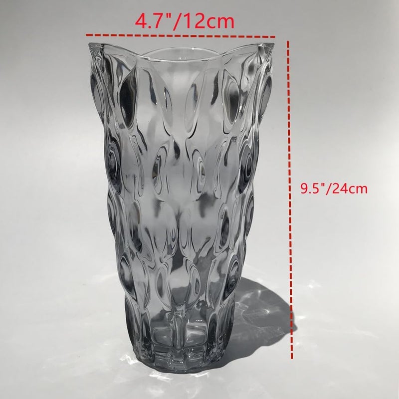 Eastern Rock Unbreakable Flower Glass Vase 2.4lb 9.5inch Sparkle vase Bohemian Style, for Centerpieces,Kitchen,Office, Living Room,Wedding,Perfect Home Decor Glass Vase (Gradient Gray) - Image 2