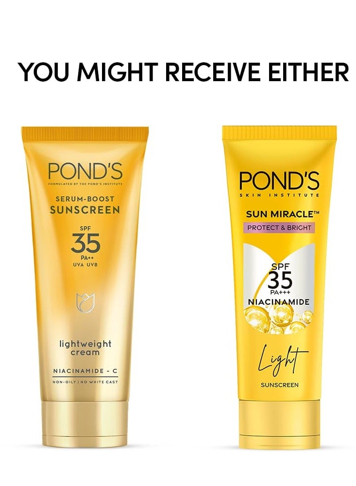 بوندس صن ميراكل واقي الشمس الخفيف لجميع أنواع البشرة ، بدون صبغة بيضاء 50 جرام ، 1 جرام ، 1 قطعة - Image 2