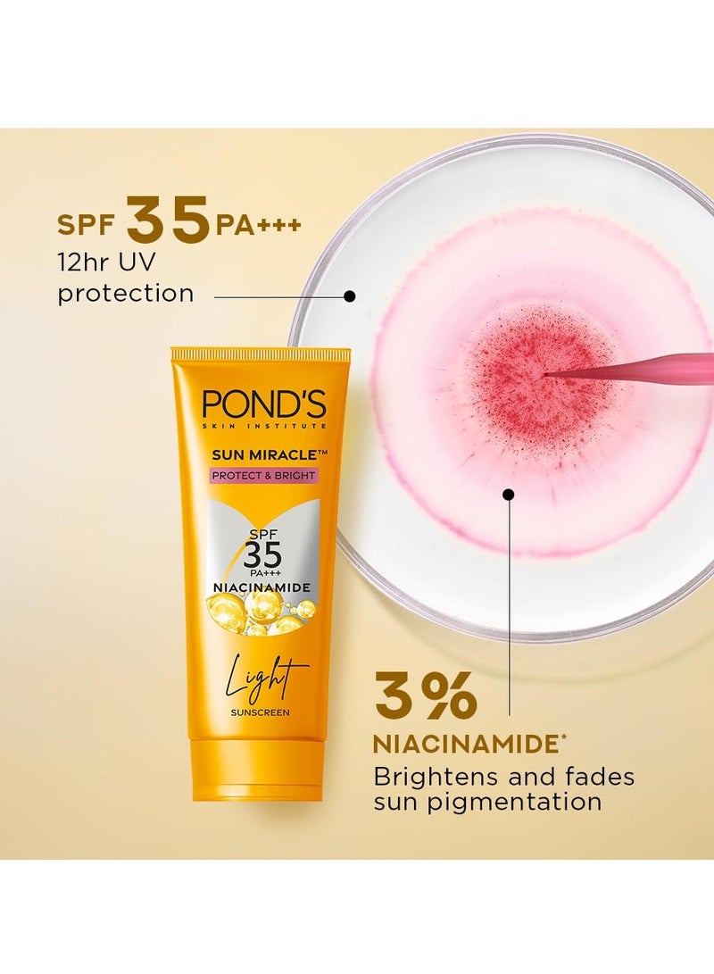 بوندس صن ميراكل واقي الشمس الخفيف لجميع أنواع البشرة ، بدون صبغة بيضاء 50 جرام ، 1 جرام ، 1 قطعة - Image 3