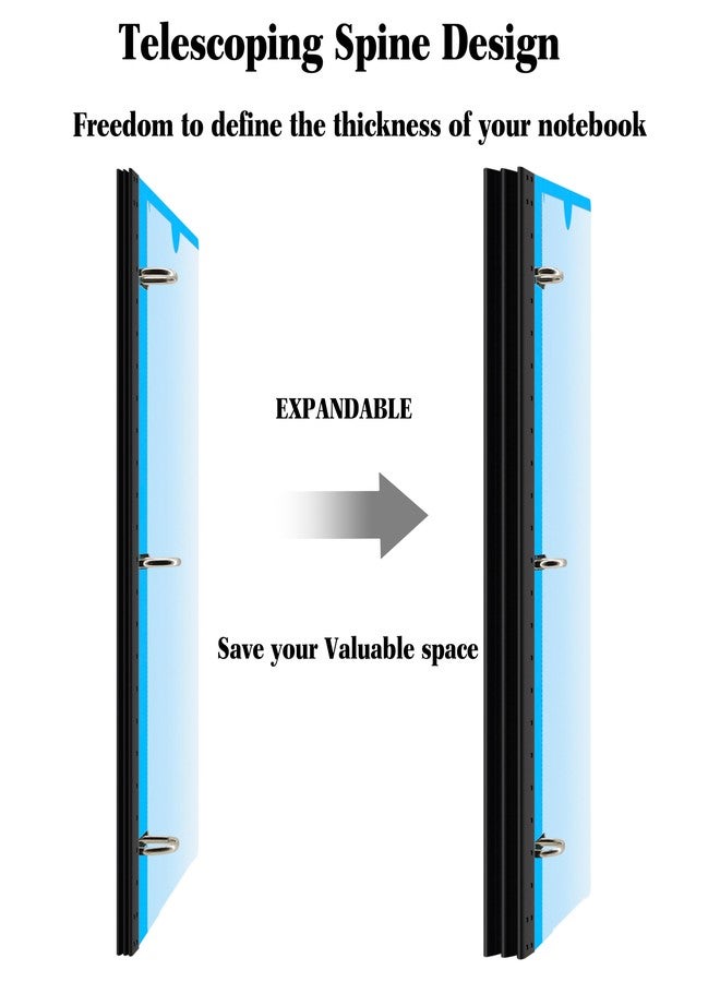 INFUN 1 INCH Telescoping 3 Ring Binder - 12PCS - Image 2