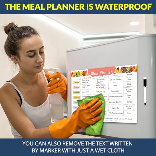 True Flair Trueflair Weekly Meal Planner With Marker Duster With Grocery Shopping List, Menu Meal Calender 30cm X 23cm (Design 1) - Image 2