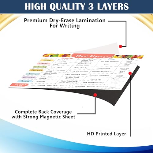 True Flair Trueflair Weekly Meal Planner With Marker Duster With Grocery Shopping List, Menu Meal Calender 30cm X 23cm (Design 1) - Image 4