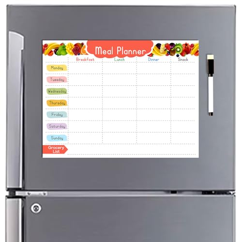 True Flair Trueflair Weekly Meal Planner With Marker Duster With Grocery Shopping List, Menu Meal Calender 30cm X 23cm (Design 1) - Image 1