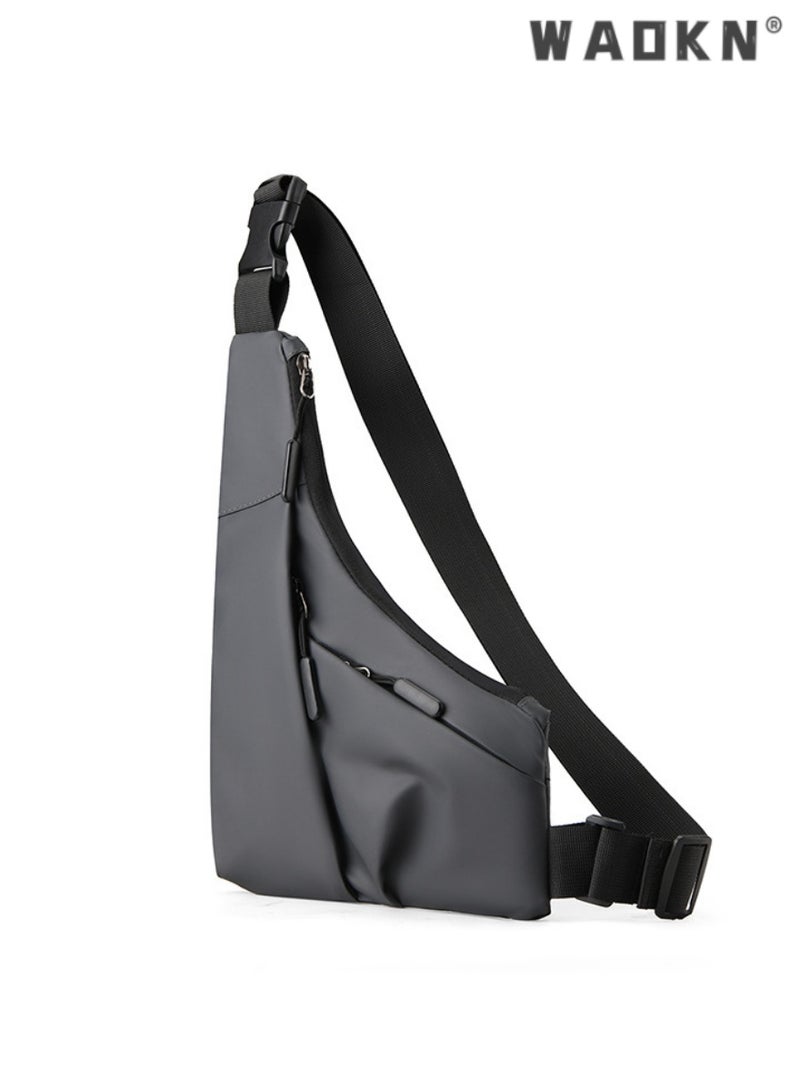 WAOKN Grey Crossbody Bag,Fashionable Messenger Bag,Waterproof, Adjustable Shoulder Strap, Casual Day Pack, Travel-Friendly, Secure Sling Bag, Versatile and Stylish, Perfect for Urban Commute  - Image 1